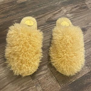Anthropologie Teddy Slippers YELLOW NEW sz 6